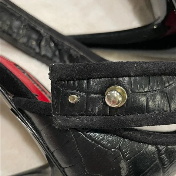 💖 Vintage Y2K Charles Jourdan Paris Black Leather stilettos - Picture 8 of 8